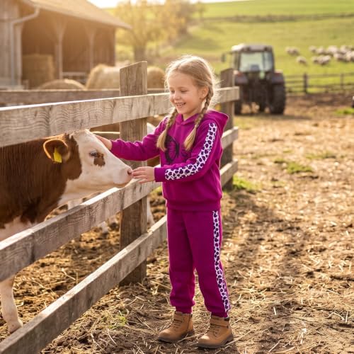 Image of Girls Clothes Fall Winter Toddler Outfits Leopard-print Hoodie Sweatshirt + Sweatpants 2 Piece Set 4-12 Years