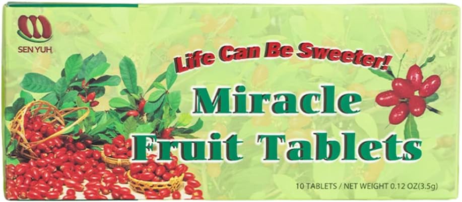 Miracle Fruit Tablets, Miracle Berry Change Taste Buds Sour into Sweet, All Natural Sugar Alternative, 10 Count