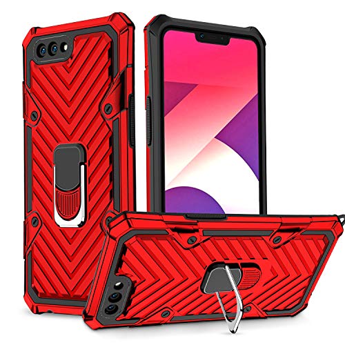 Grandcaser Case for Oppo A3s Ultra-Thin PC+TPU Shockproof Armor Bumper Flip Bracket Back Cover Anti Fall Protective Cover for Oppo A3s/A5 (China) 6.2" -Red