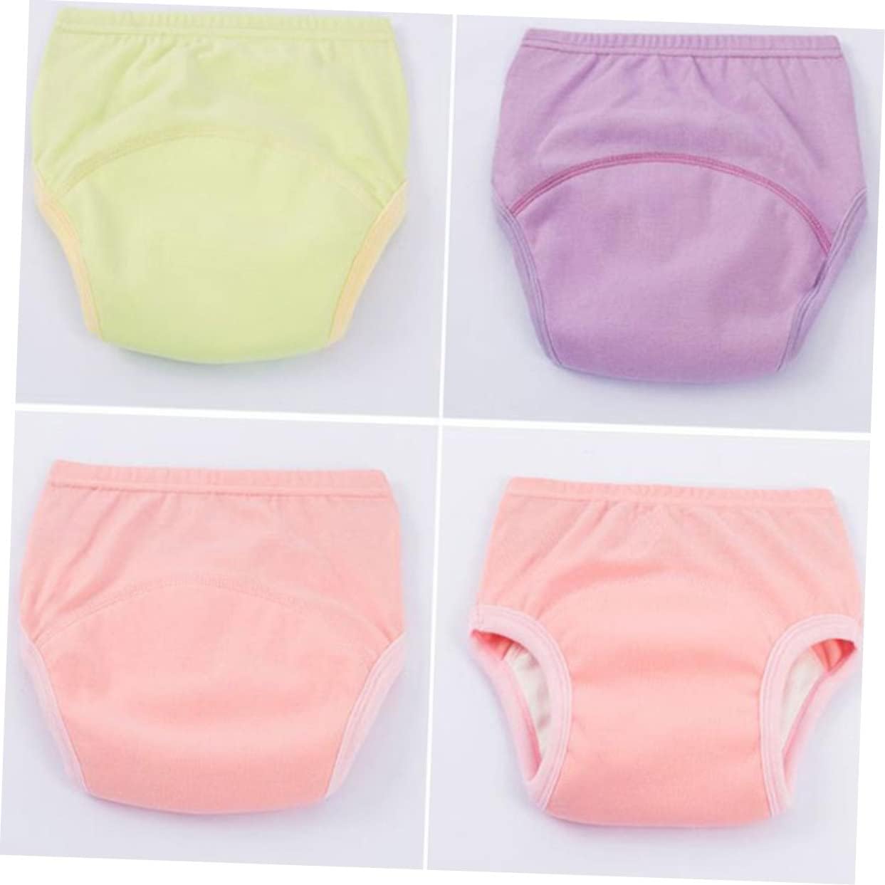 Vaguelly 3pcs Potty Training Pants Cotton Diaper Pants for Boys Girls Stretchable Breathable Newborn Assorted Color