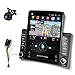 Android Radio de Coche GPS 2 DIN CAMECHO 9.5 Pulgadas Pantalla Táctil Vertical RDS FM Radio Bluetooth WiFi 3 USB Duplicar Pantalla Estéreo de Coche+Cable Adaptador ISO+Cámara Trasera AHD