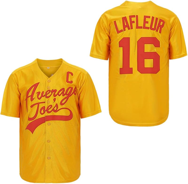 # 16 Peter Lafleur Promedio Joes Dodgeball Jersey Dodgeball Hip Hop Película Camisetas de béisbol