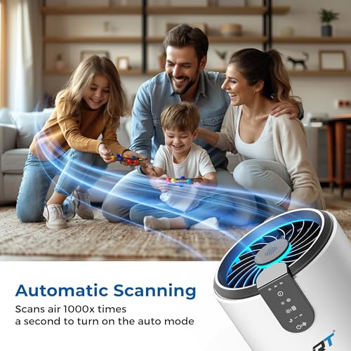 Image of VRT Smart Air Purifier for Home | HEPA Filter Removes 99.97% Dust, Allergens, Viruses & PM2.5 | Real-Time AQ Display | 9000 Hrs Filter Life | Coverage Up to 300 Sq Ft | Ideal for Bedroom & Living Room