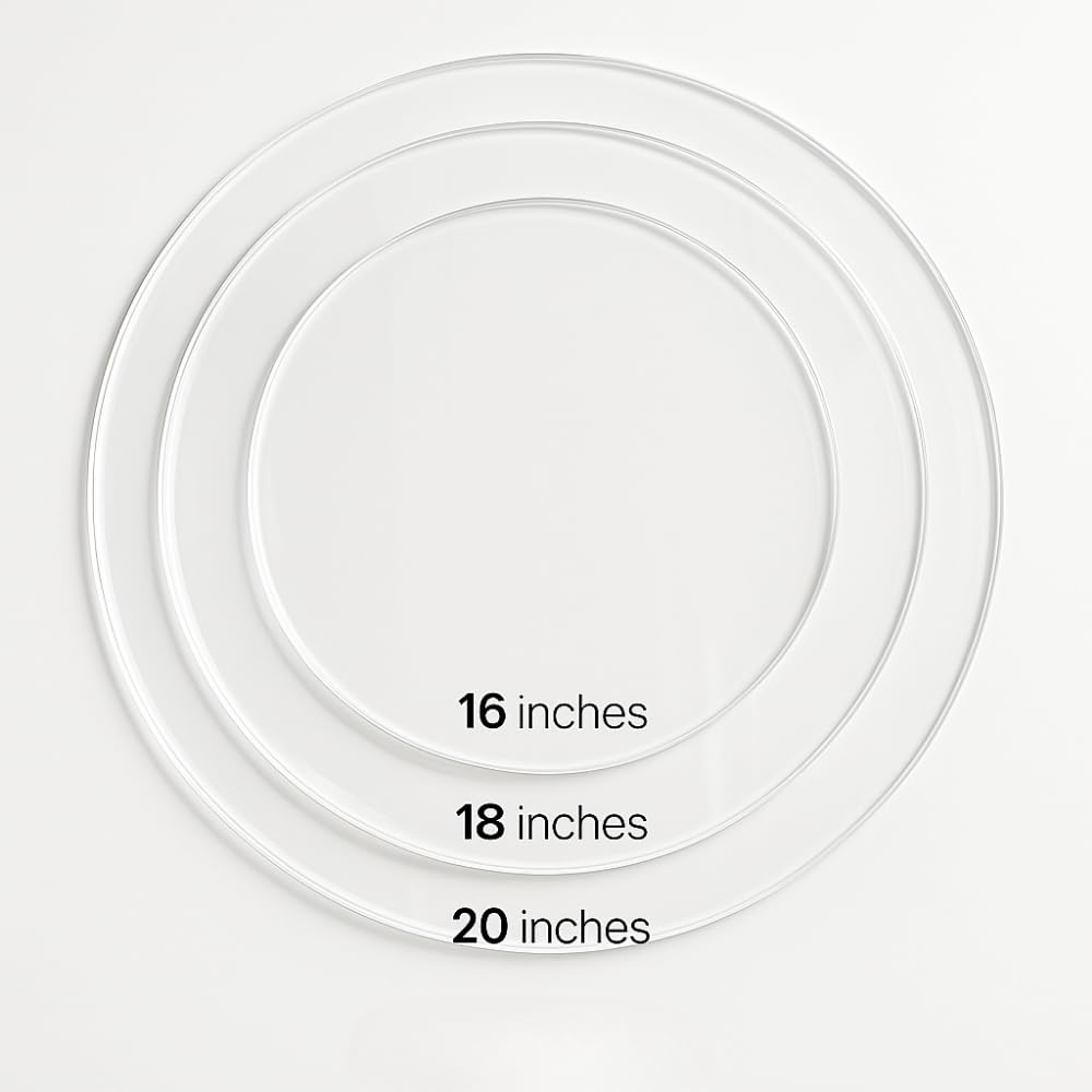 Yana Clear Round Acrylic Sheet 12" Diameter 1/2" (12mm) Thick - Pre-Cut Circle Plexiglass Disc with Flame-Polished Edges - Shatter-Resistant Table Top Protector, Cake Board, Craft Disc