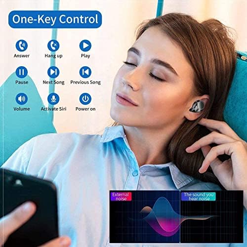 MORELOCO Wireless Earbuds, 100H Playtime Bluetooth 5.3 Touch Control IPX7 Waterproof Ture Wireless Bluetooth Earbuds with LED Digital Display Mic Earphone in-Ear for iPhone Android