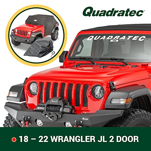 Quadratec Softbond 5-Layer Cab Cover - Fits Jeep Wrangler JL 2018-2023 - Jeep Cover 2 Door Jeep Wrangler Cover Jeep Wrangler Rain Cover Jeep Rain Cover 2 Door - Includes storage tote - Fast-Dry Fabric