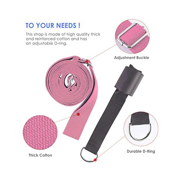 KimDaro Leg Stretcher, Door Flexibility & Stretching Leg Strap - Great for Ballet Cheer Dance Gymnastics or Any Sport Leg Stretcher Door Flexibility Trainer Premium Stretching Equipment (Pink)