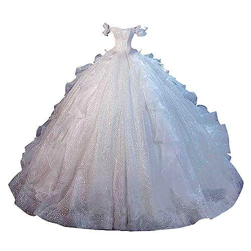 Robe de mariée jupe bouffante pour masquer les hanches avec élégance