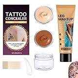 2 Pièces Fond de Teint Tatouage 40g+100g Corps Waterproof Fond de Teint Couvrant Tatouage Maquillage Corps Waterproof Cache Tatouage Jambes pour Couvrir Cicatrices et Taches Cutanées