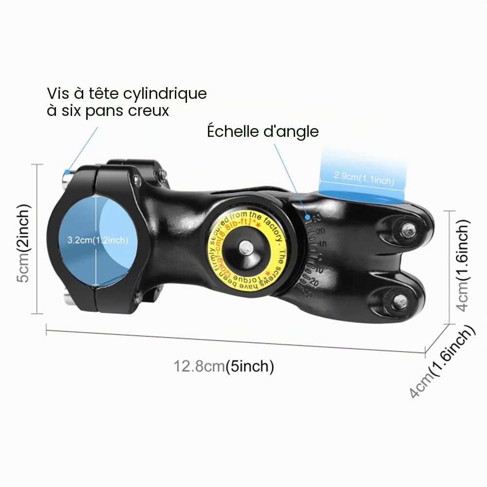 Andoer Perche à selfie invisible, support pour caméra de vélo, bâton à selfie réglable pour moto, montage sur guidon, support pour caméra de 27,9 cm à 113,5 cm avec filetage de 1/4 de pouce pour