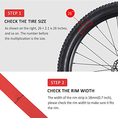 image for SPORUS 2 Pack Bicycle Rim Strips, Anti-Puncture Bike Rim Liner, Inner 