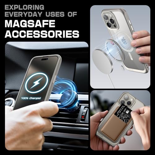 Image of SUPCASE Unicorn Beetle Mag Case for iPhone 15 Pro Max 6.7 inch (2023), Compatible with MagSafe Shockproof Protective Slim Clear Case (Gray) | Slim Clear Magnetic Phone Case,Military-Grade Drop Protection, 4X Shockproof Air Bag, Grey, Len Protection,Unicorn Beetle Mag