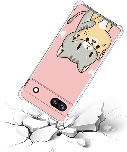 Miniatura 2 de Funda para Pixel 6a, diseño de gato verde amarillo con protección contra caídas, a prueba de golpes, TPU de cuerpo completo, resistente a los