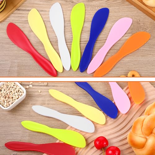 YQQYG 7 Pcs Plastic Butter Knife, Butter Spreader, Multi Purpose Butter Knife Spreader, Butter Knives Cheese Spreader Frosting Knives, Spreader for Cheese Cream Icing - Thumbnail 3