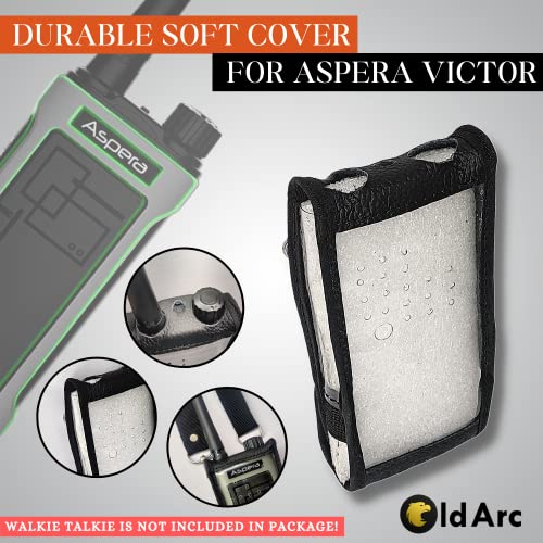Image of OldArc Leather Soft Cover for Aspera Victor walkie Talkie, wear-Resistant, Protective case Cover for Aspera Two Way Radio, Carrying Holder with Adjustable Shoulder Strap, walkie Talkie Accessories