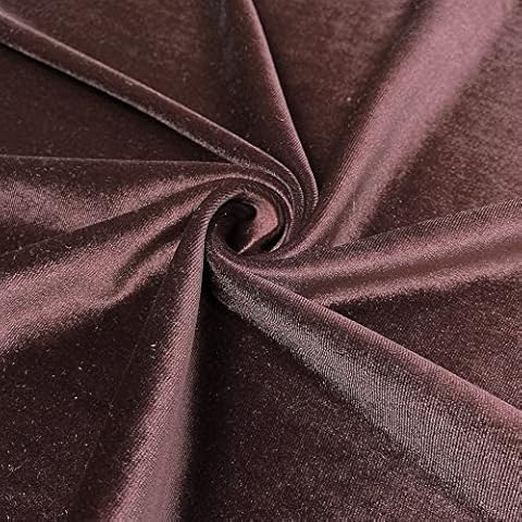 MDS Pack of 10 Yard Stretch Velvet Fabric for Wedding Dress Fashion Crafts Costumes Dance wear Clothing Home Decor Plush Silky Velvet - 58” Width Coffee Cover