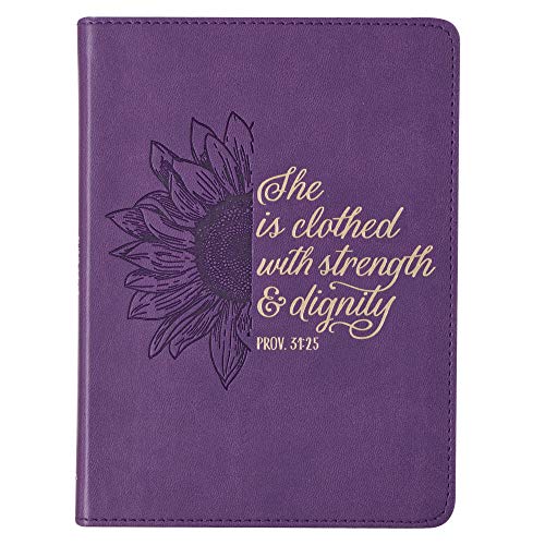 Christian Art Gifts Purple Vegan Leather Small Journal Inspirational Scripture Women