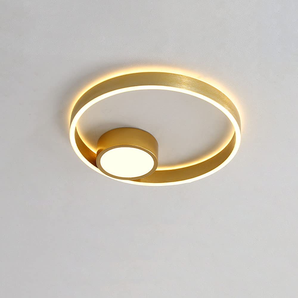 Plafonnier LED encastré éclairage de plafond or brossé moderne
