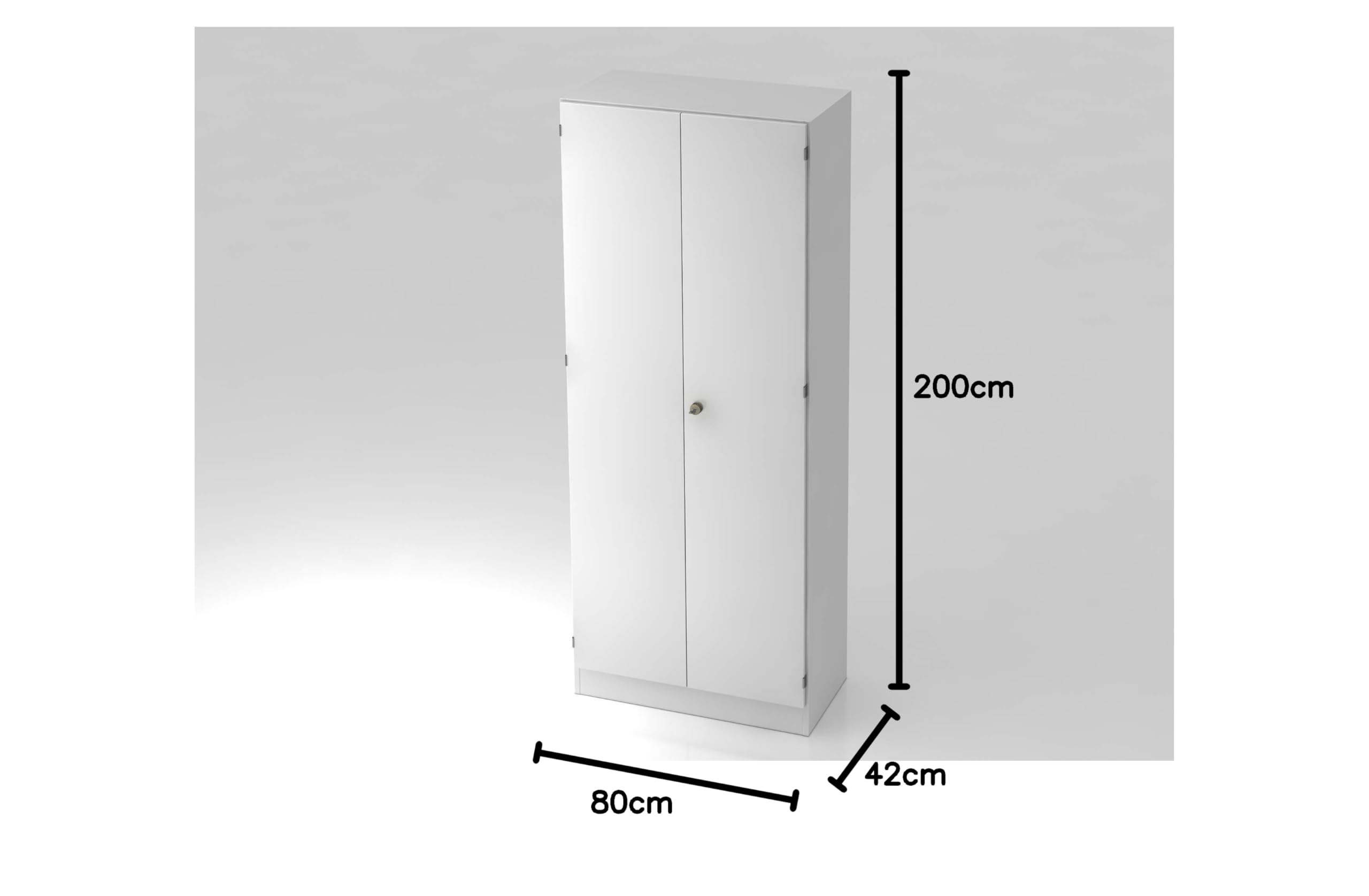bümö Office Aktenschrank abschließbar, Büroschrank groß aus FSC-Holz, 80cm breit in weiß - abschließbarer Schrank, Büroschrank abschließbar, Büro Möbel Schrank System