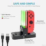 navor Controller Dock Stand - Joy-Con Charger Dock for Nintendo Switch Gaming Controllers - Charging Dock for Joy-con and Pro Controller with Type C Cable - USB Charging Docking Joycon Station