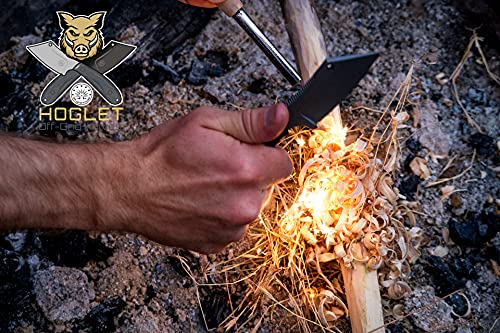Off-Grid Knives - Hoglet Fixed Blade Cleaver Knife, G10 & Kydex Sheath W/ Belt Clip, Camping, Hunting, Hiking, Camp Kitchen (Blackout) #TOP5