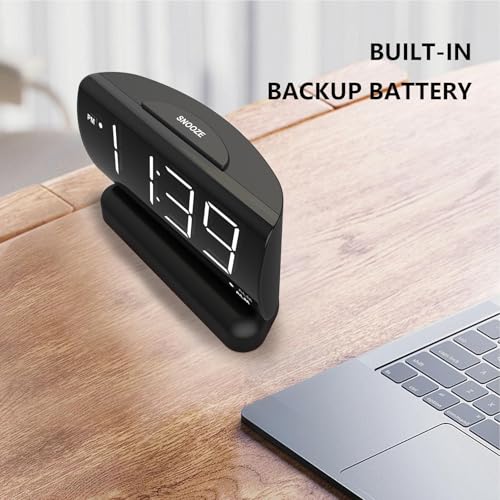 Reloj con pantalla digital alarma de dígitos grandes para evitar la fatiga visual nocturna 8
