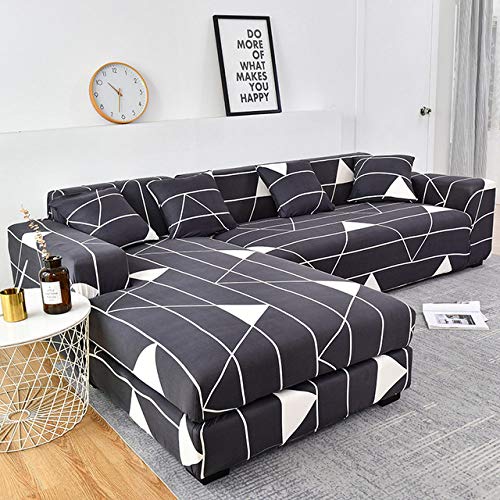 Housse de canapé d'angle pour salon chaleureux, coton extensible 90-140 cm