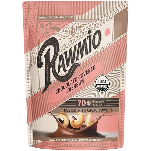Rawmio Chocolate Covered Cashews - Organic, Raw, Vegan, 70% Dark Chocolate, 2 Pack, 2 oz. image 4