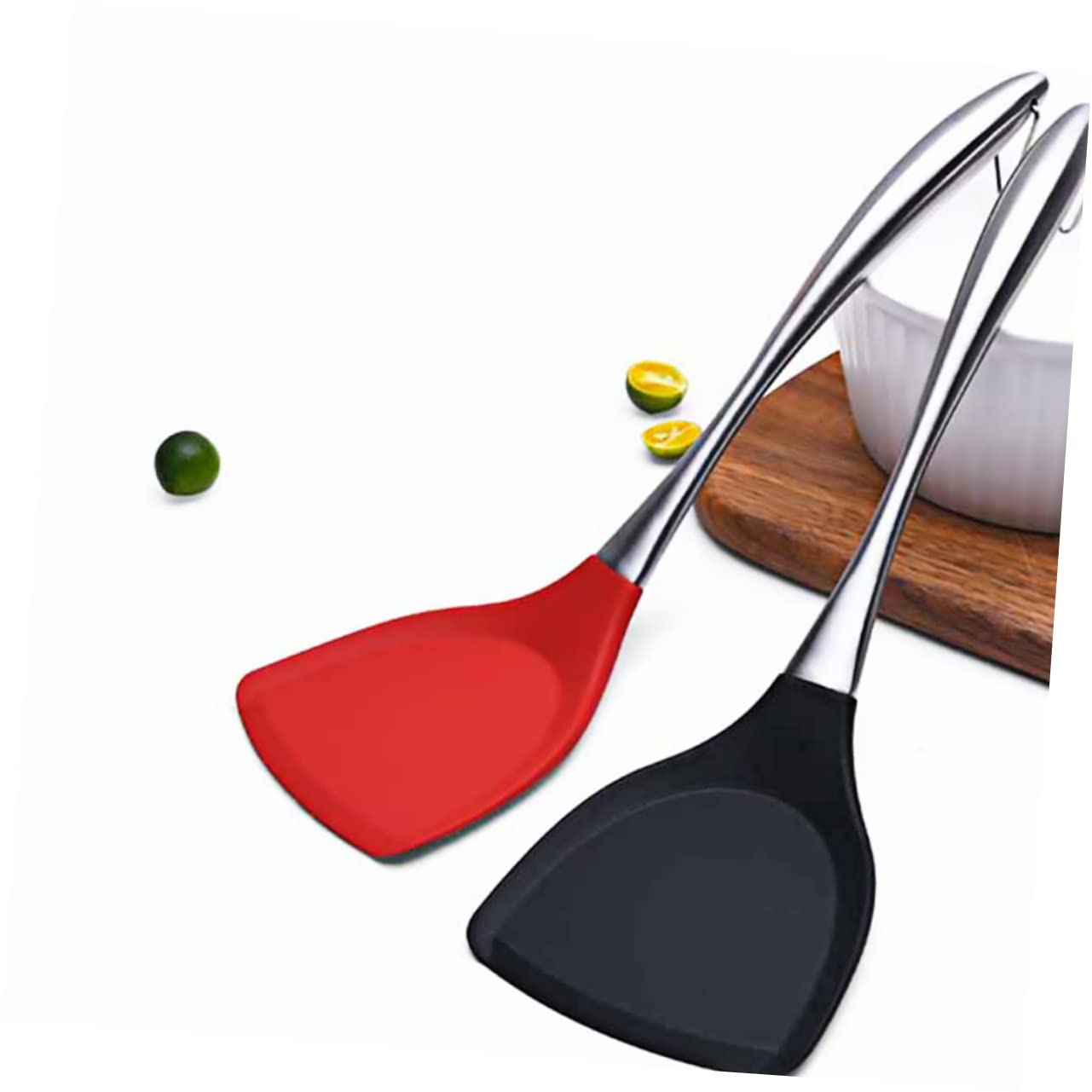 Hohopeti 3stücke Pfannenwender Mit Edelstahlgriff Hochtemperaturbeständiger Antihaftbeschichteter Küchenutensil Für Pfannkuchen Eier Und Zufälligen Farben