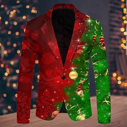 Christmas Blazer Boys Yellow Blazer Jacket Mens Navy Blue Suit Jacket Men with Vest Casual Fall Big and Tall Sports 3XL White Tuxedo Jacket for Men Slim Fit2