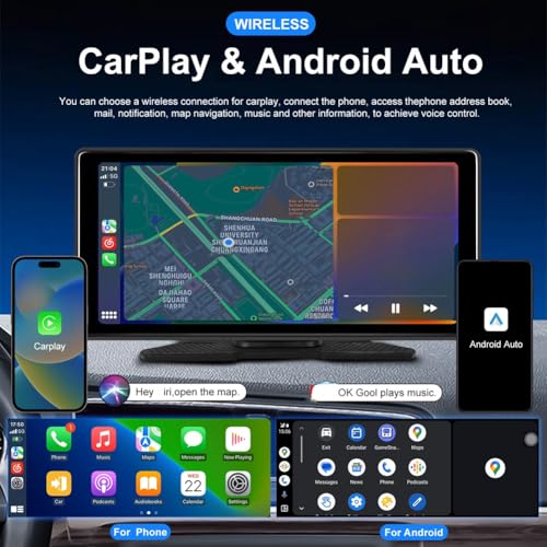 Monitor de coche Android de 10,36" 4+64GB con Android Auto y reproductor multimedia 6