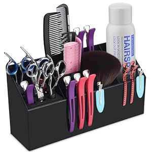 Noverlife Hair Scissors Large Storage Box, Shear Holder for Hair Salon, Scissor Holder, Hairdressing Combs Clips Scissors Professional Hairdressing Combs, Clips, Brushes Storage Racks Tool Box – Black