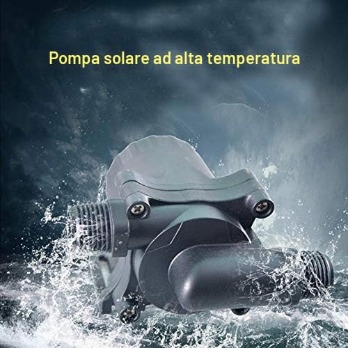 Pompa acqua alta temperatura solare CC 12V 10W Scaldabagno senza spazzola Pompa circolazione calda Sommergibile basso rumore 1/2 Filo