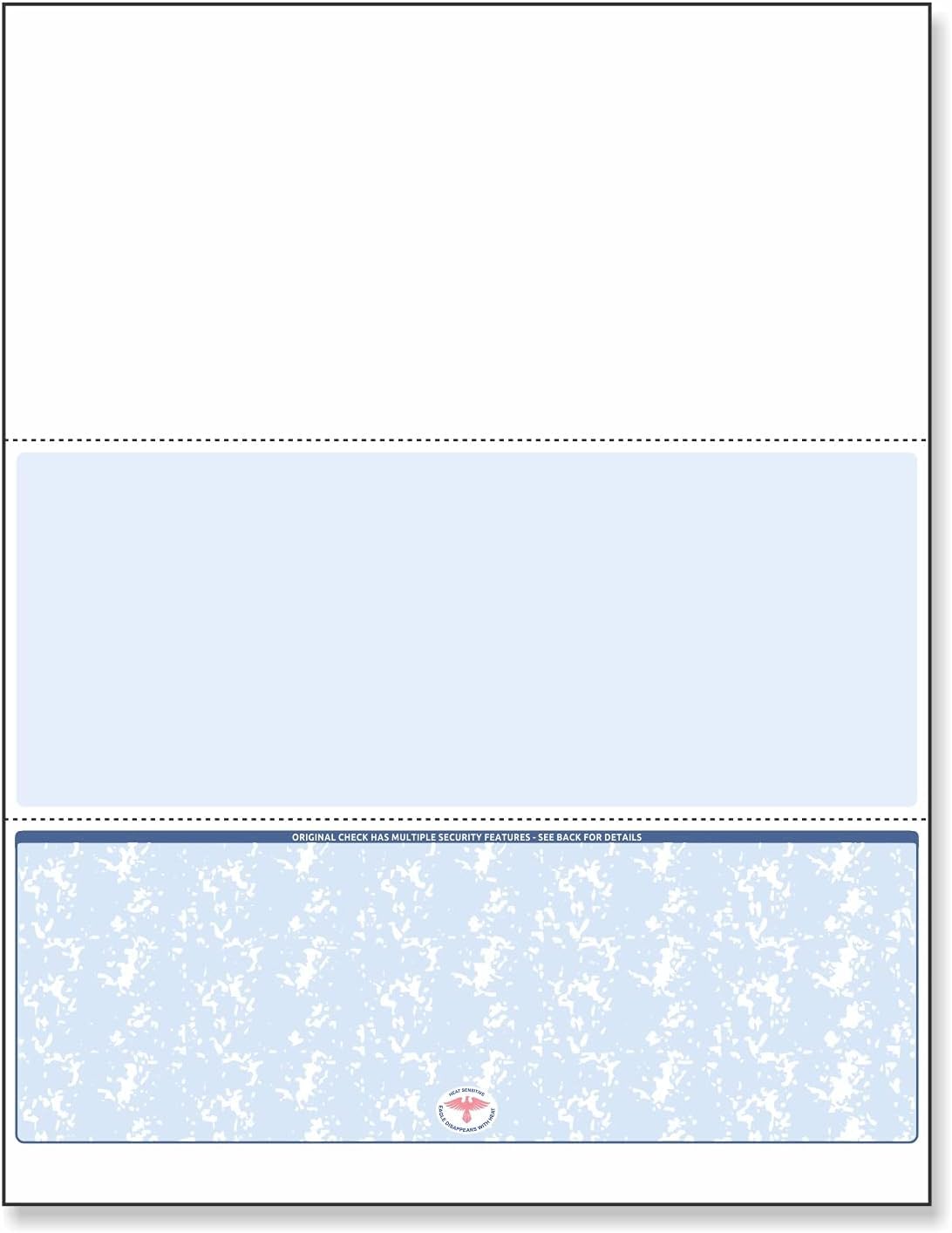 NextDayLabels - Blank Computer Checks for Laser & Ink Jet Printers, Pack of 100 Sheets (Blue Bottom)