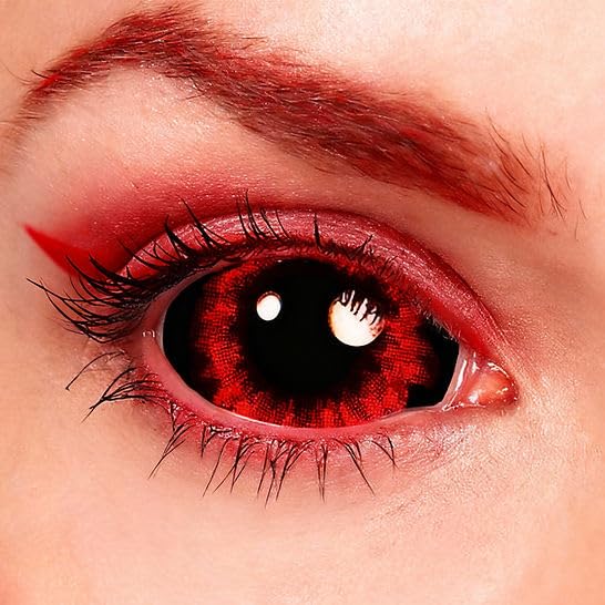 Lentille sclérale Red Shock pour terrifier vos amis lors de la soirée d'Halloween