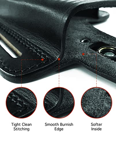 Koltster Alis340 2 Slot Pancake Leather Holster Thumb Break Fits Glock 17 19 22 23 26 27 Rh Handmade! (Black) #TOP2