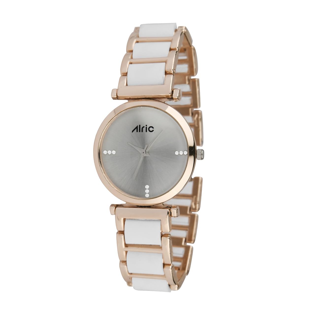 Alric (ELLIP Stylish Ladies Watch for Girls | Glossy Metallic Finish Dual Strap Watch | Diamond Studded | Analog Quartz | Trendy Curve and Square Dial | Elegant Watch for Women (Rose Gold & White) (B0D9QVL6QR) Amazon Price History, Amazon Price Tracker