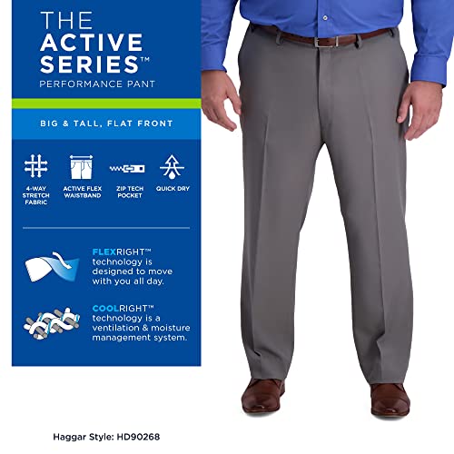 Haggar Men's The Active Series Straight Fit Flat Front Dress Pant Regular and Big & Tall Sizes4
