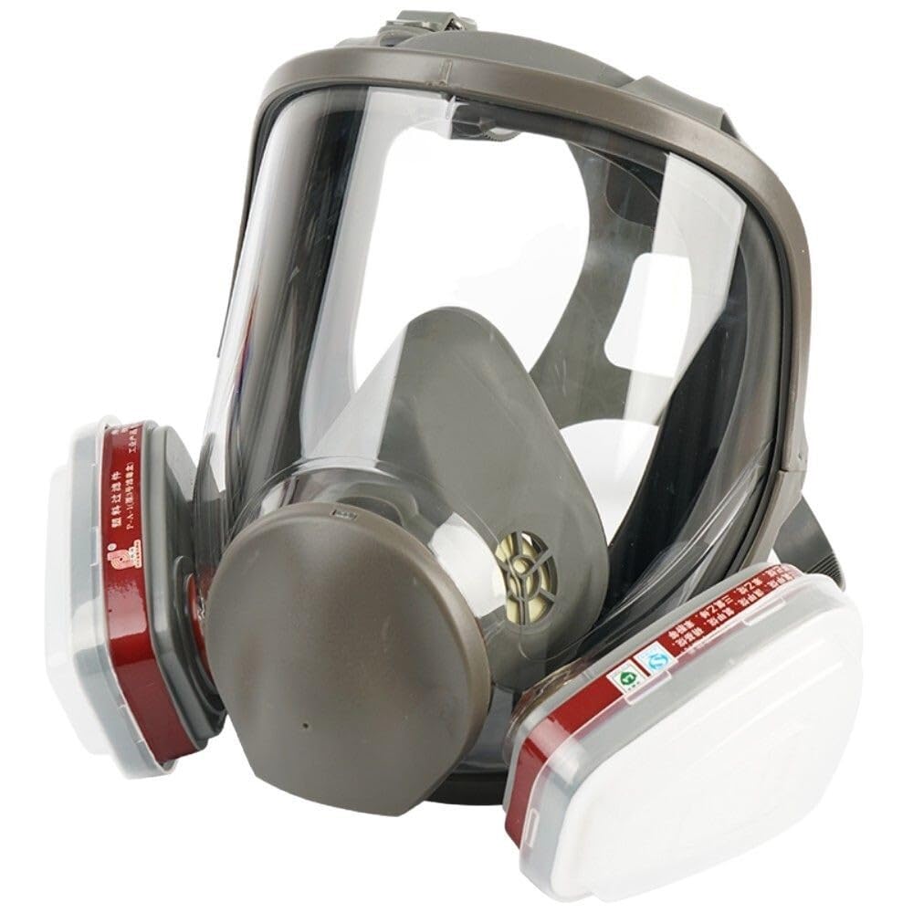 Respirateur facial complet réutilisable, Masque de Protection Respiratoire Réutilisable,Anti poussière,Masque avec Filtres pour Peinture,Travaux, Bricolage,Ponçage,avec 20 filtres de rechange