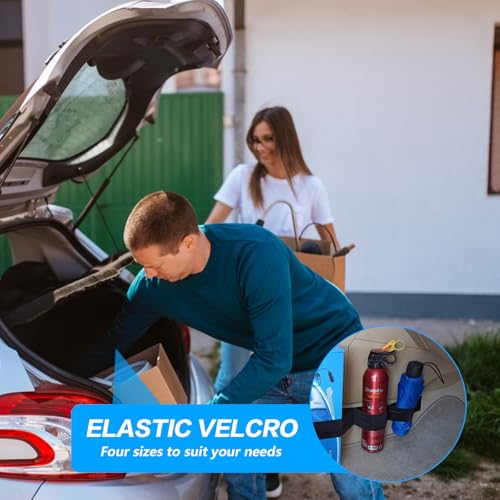 MUZHUPGUZ 8 STK Auto Kofferraum Organizer Klett, Auto Klettverschluss Streifen, Klettbänder zur Befestigung von Gegenständen im, Kofferraum Aufbewahrung, 23cm 34cm 46cm 54cm