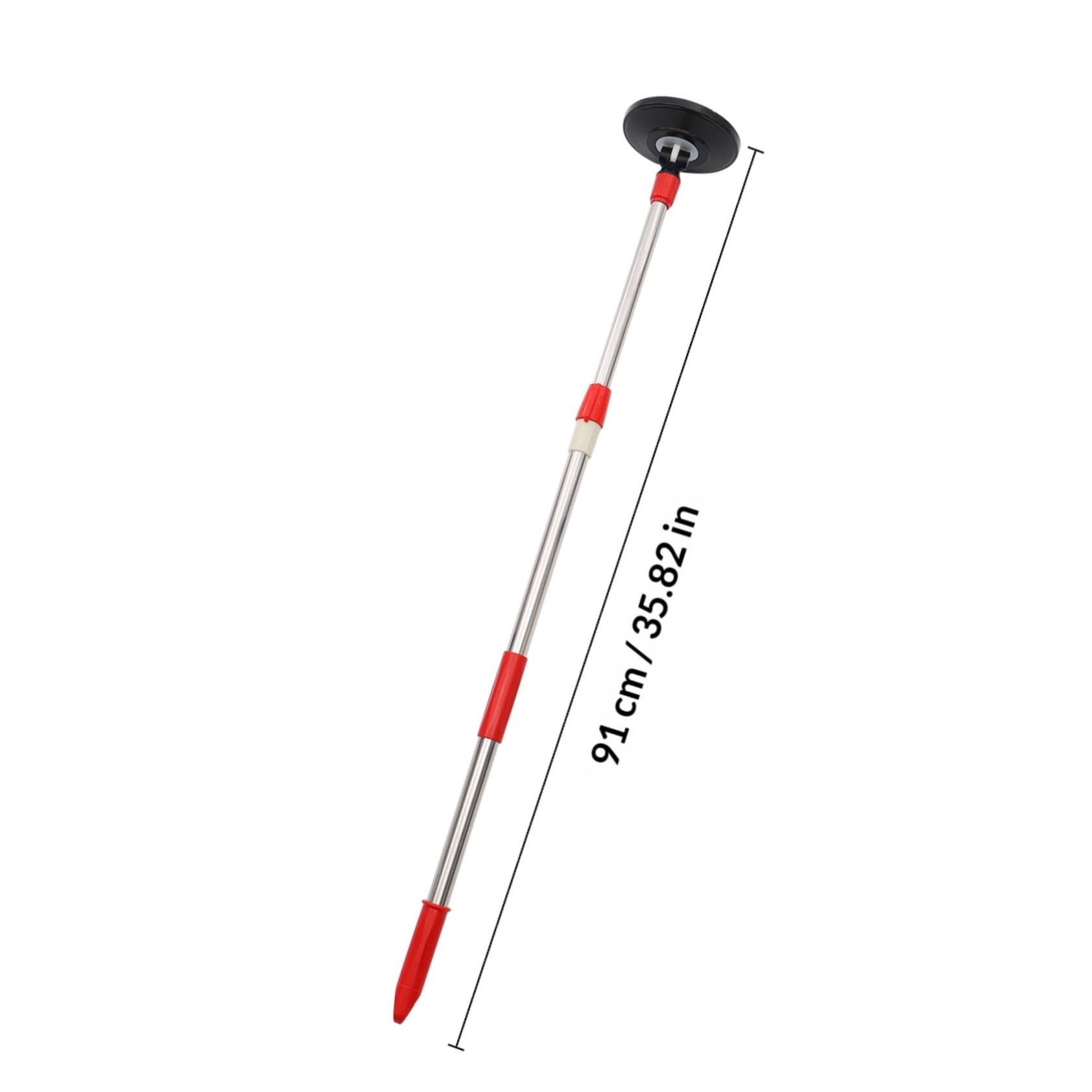 Tofficu Acero Inoxidable Palo de Fregona Rojo Extensible Giratorio