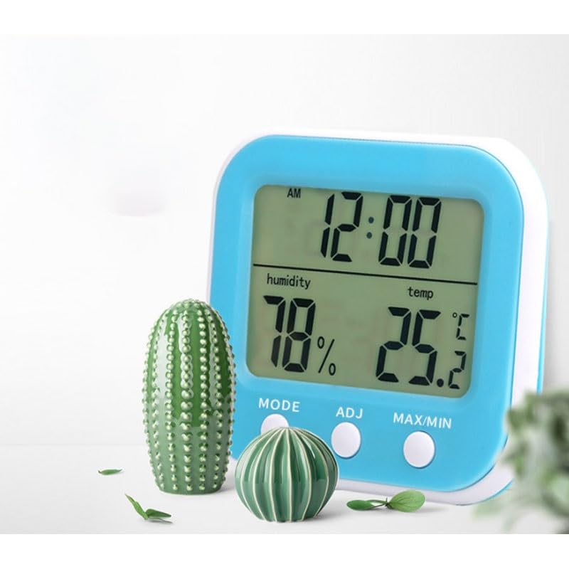 ABS Indoor Temperature Humidity Meter Thermometer Digital Hygrometer Clock