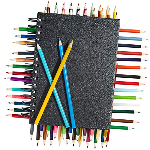 Non Toxic, Deluxe Color Variety Sketch Coloring Set. Incl. 72 Presharpened Colored Pencils, 5.5 X 8 in Heavy Duty Sketchbook with 80 Heavy Weight Sheets. Great Gift for Adults, Teens, Kids Ages 7-12