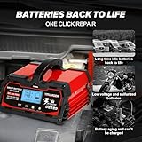 Battery Charger 30A, 12V/24V Lead Acid Smart Battery Charger, 12V LiFePO4 Car Battery Trickle Charger, Automatic Battery Maintainer for Car Motorcycle Lawn Mower Marine Boat Lead Acid Batteries - Image 3