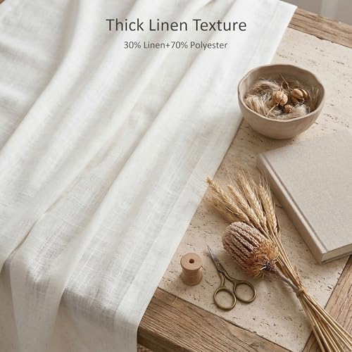 Image of Kuber Industries 6 Pcs Polyester Linen Door Sheer Curtain 7 Feet for Home Decor | 8 Eyelet with Curtain Multiple Use for Living Room /Bedroom | Plain - Off White