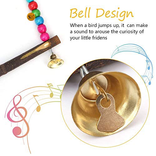 Sage Square Playful Wood Bead Hanging Swing Toy for Small and Medium Birds (Random Colour) 3