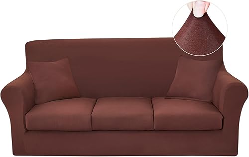 Miniatura 30 de JQinHome Funda elástica para sofá de 6 piezas con funda de sofá estampada, funda de sofá con patrón floral con 3 fundas de cojín separadas, S008