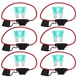 ROMISBABA 6個 自動車用ヒューズブロック 対応 耐久性銅製プラグインベース付き 防水ヒューズホルダー 車用電気系統保護中型