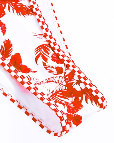 Image of Women's Triangle Bikini Set String Swimsuit Print Tie Smocked Ruched Two Piece Bathing Suit