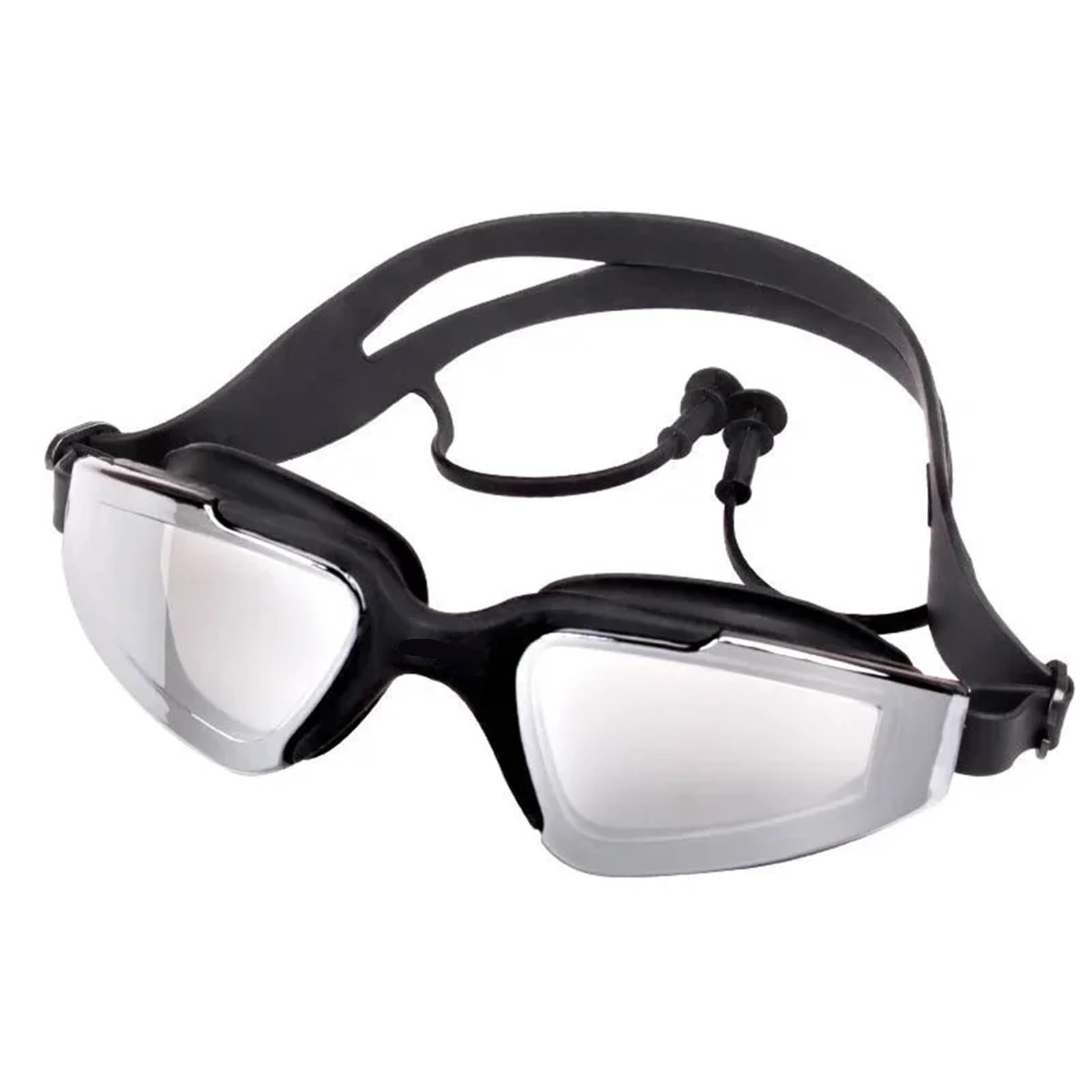 JUANYAO Schwimmbrille Schwimmbrille for Kinder und Mädchen, wasserdicht, beschlagfrei, Schwimmset, verstellbare Schwimmbrille aus Acetat Für Schwimmen(Black Flat Mirror)